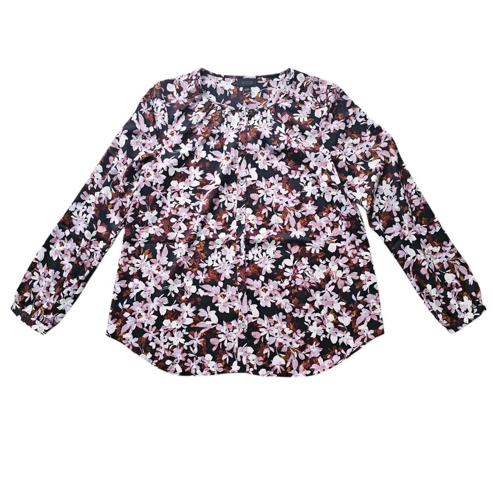 J Jill Blush Pink Balletcore Floral Soft Girl Button Down Blouse